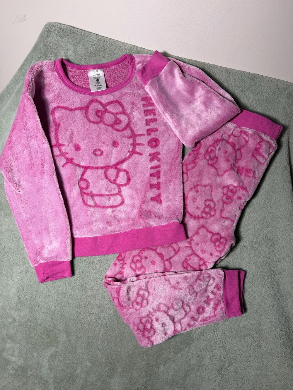 Hello Kitty Plush Pink Fleece Pajama Set